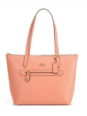 Coach Pebbled Leather Tote in Coral